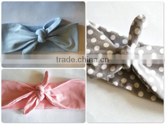 Boutique quality lovely wholesale soft crochet baby headband rabbiy ear style rose red hairband