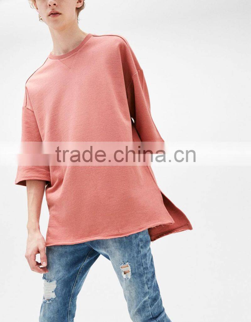 2017 custom latest half sleeve sweater,3/4 length sleeve knit oversized sweater