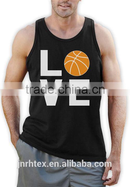 Mens 95% polyester 5% spandex printing sport tank top