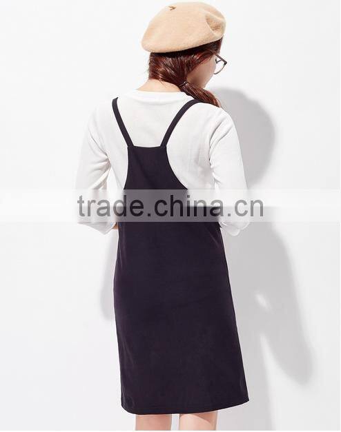 Female black thin buttock braces skirt with elastic bag