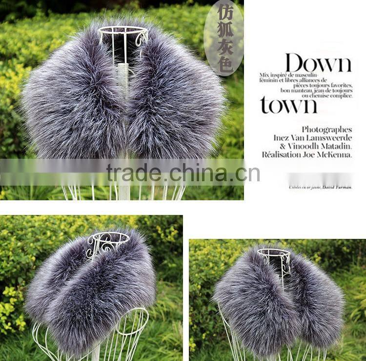 2015 winter warm women's rabbit fur fox fur collar hooded natural scarfs faux fur collar