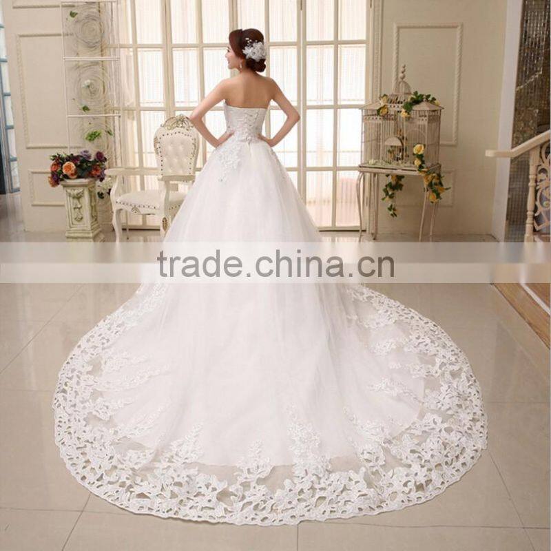 A Line Wedding Dresses Off Shoulder Pleated Lace Vintage Dress