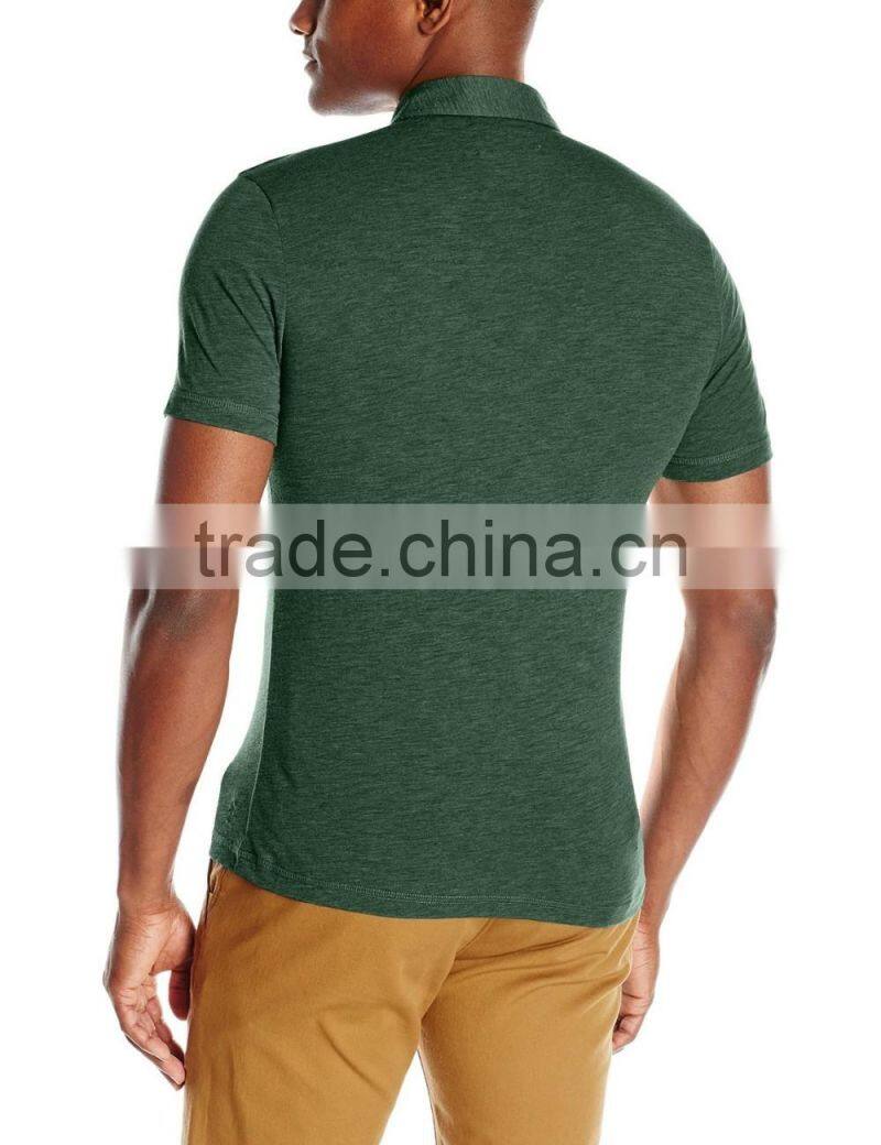 Men's Jersey cotton slub polo tee shirt with pocket