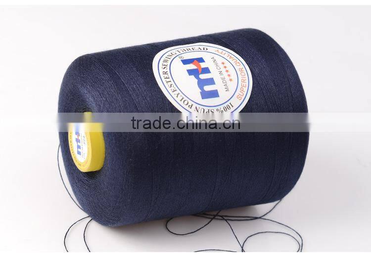 High quality 100% spun black polyester sewing thread 40/2 5000 yards