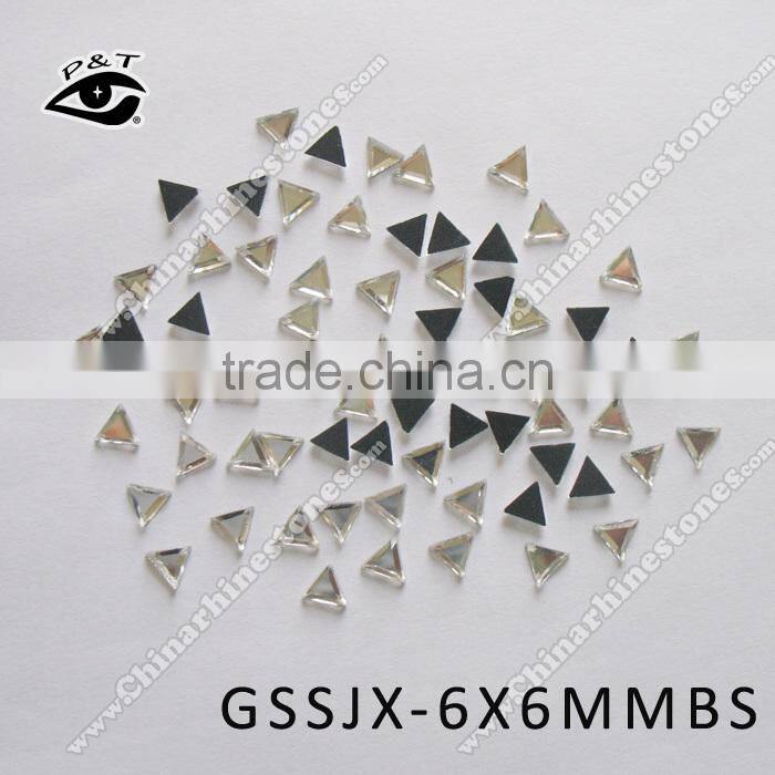 Hot fix rhinestone triangle shape rhinestone in crystal clear for clothing