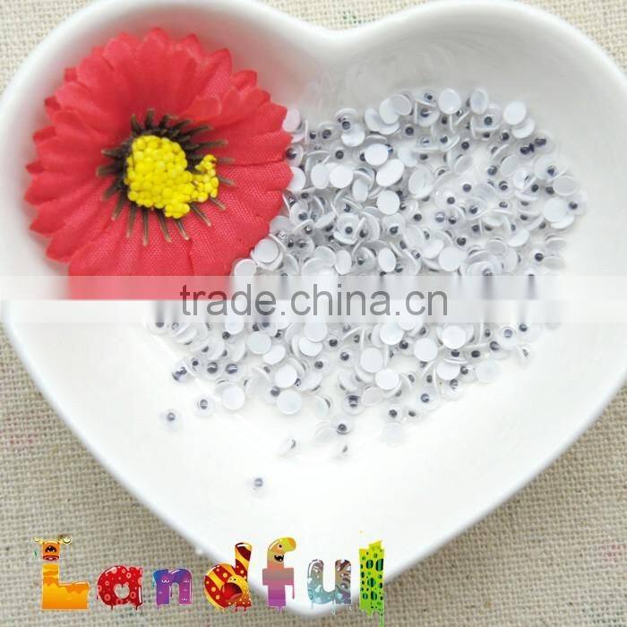 3mm Flat Back White Plastic Moving Wiggle Eyes Safety Toy Googly Eyes