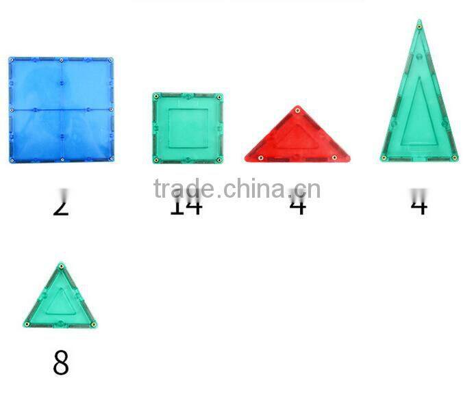 Children's plastic construction blocks with colors megnetic slice puzzle toys for kids