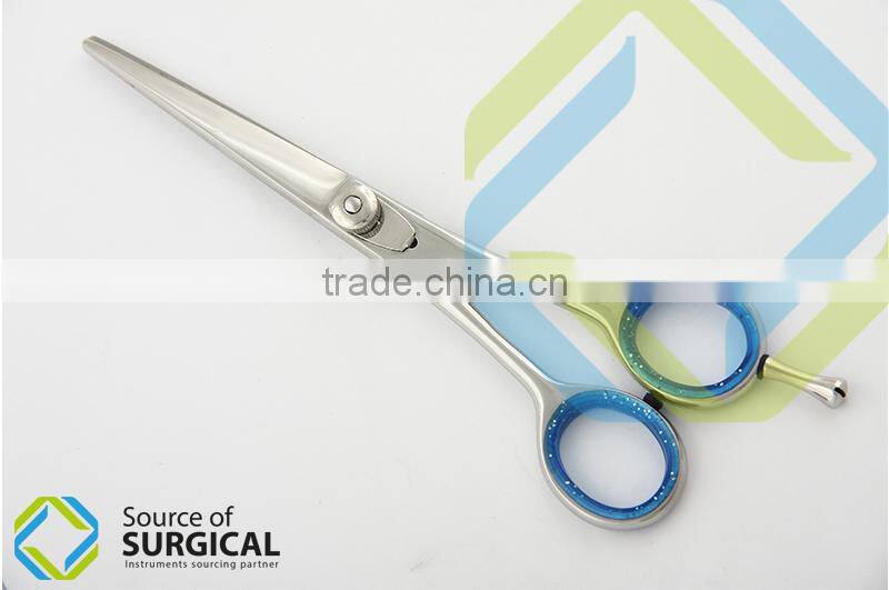 Made in Pakistan Regular Barber Scissors With Rubber Coating on Rings Red Color