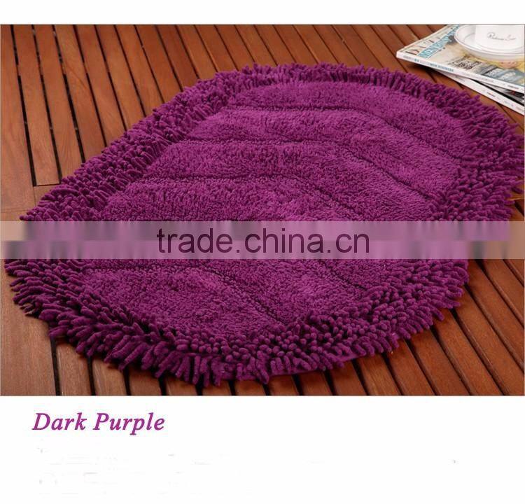 Chenille bath mat non slip shaggy microfiber chenille mat for floor