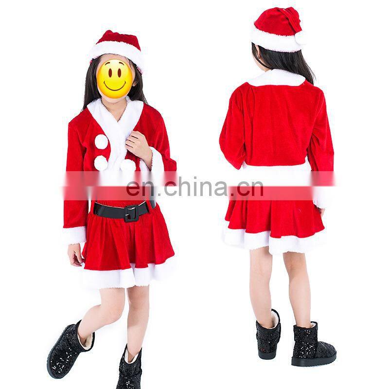 New products high quality unique Christmas santa claus dress costumes for kids MFJ-0091