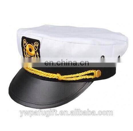 Adult white yacht captain hat