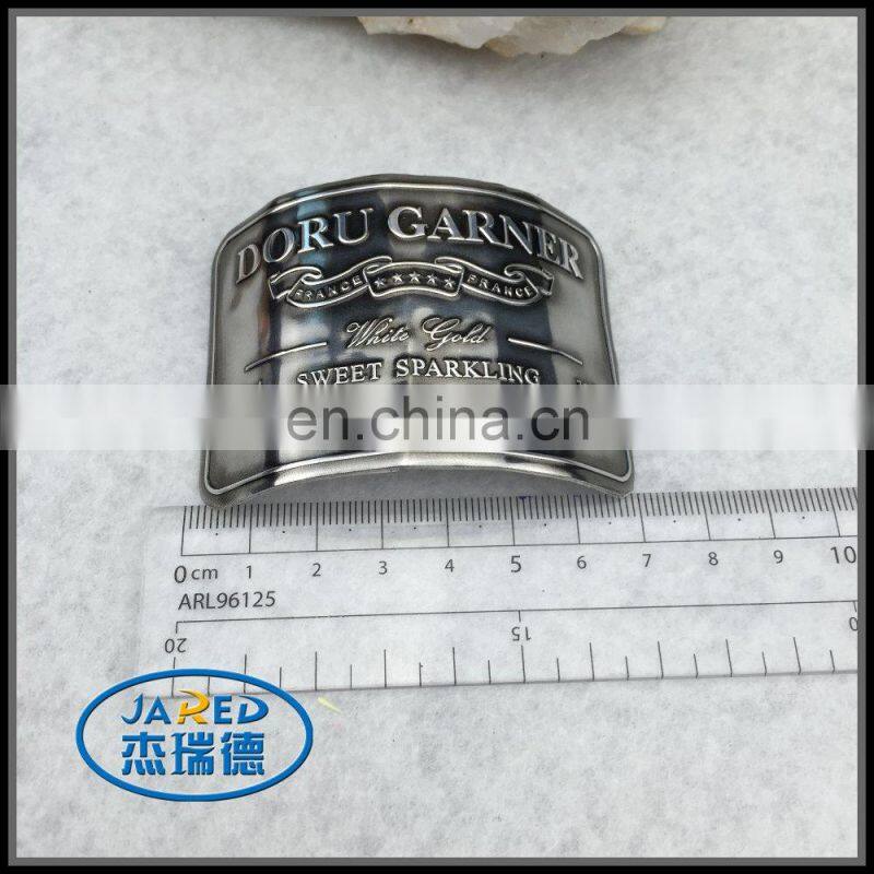 factory price cheap custom metal aluminum printed 3d wine emblem label with good sticker