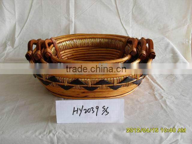2016Round bamboo Gift Basket Tray.