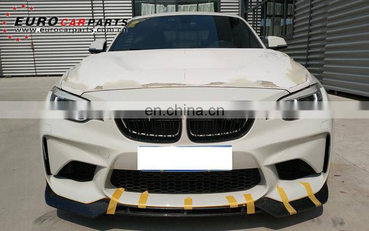 F87 M2 front lip fit for F87 2014-2018y M2 to K-style carbon fiber front lip for M2