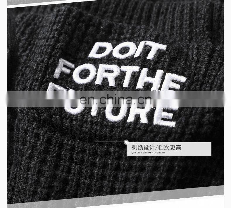 Merchant direct sale half high neck pullover hooded loose knit men's men's sweater