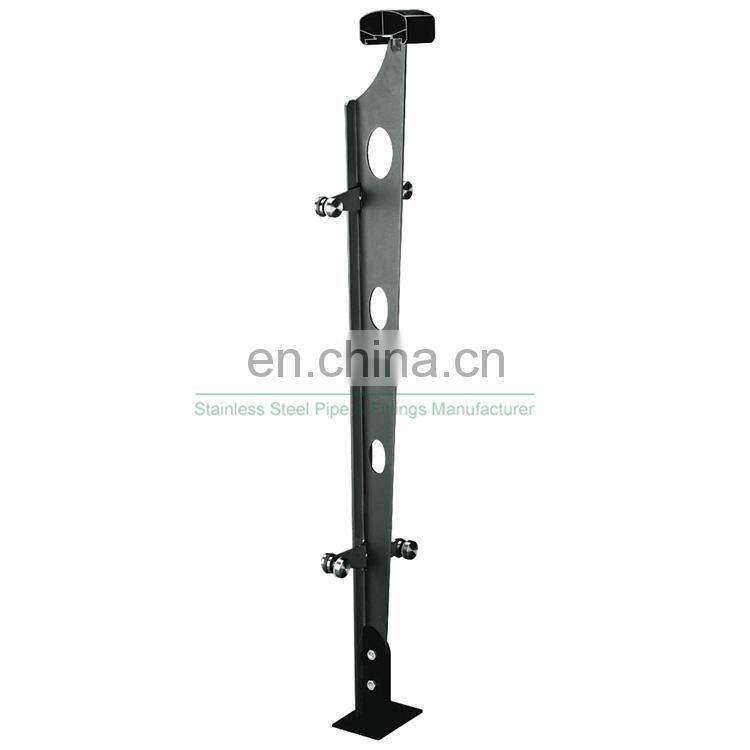 Outdoor Villa Tempered Balcony Balustrade Stainless Steel Glass Railing Posts Design