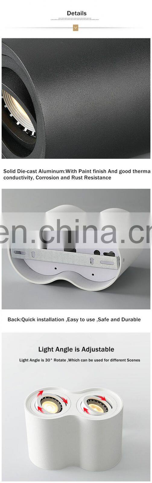 GU10 Led Downlight Surface Mounted Ceiling Downlight Single/Double Head 5W 10W Spot Led Lamp For Home Hotel Decoration Lighting
