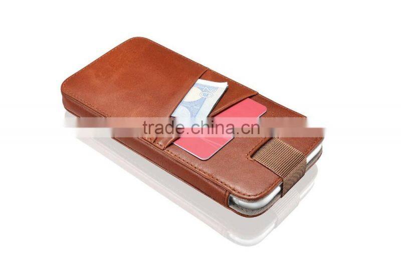 cow leather mobile phone case card holder bag phone holder for iphone 6/6s