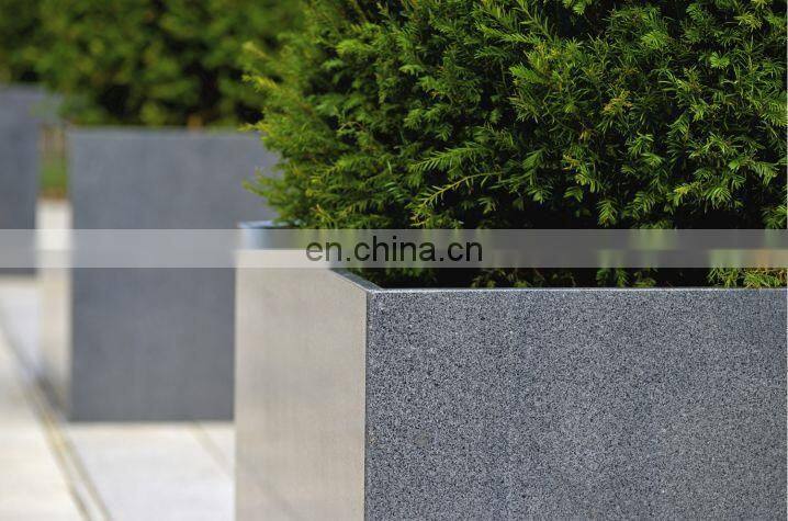 Dark grey granite plant pots