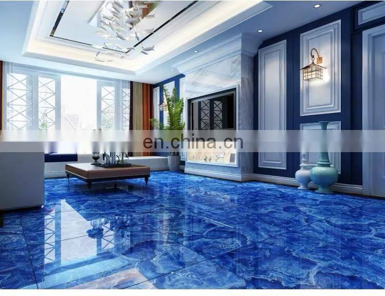 800X800 Grade AAA Polished Porcelain Glazed Light Blue Ceramic Floor Tiles