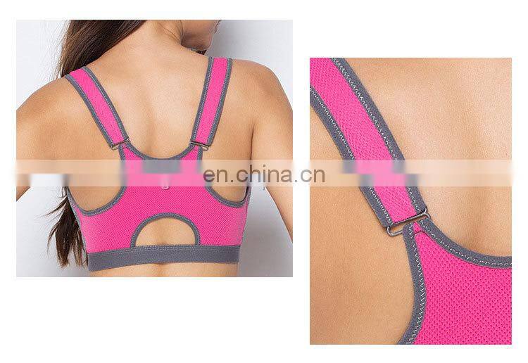 Women Zipper Push Up Sports Bras Running Vest Gym Workout Running Tops Sportswear Yoga Sport Top