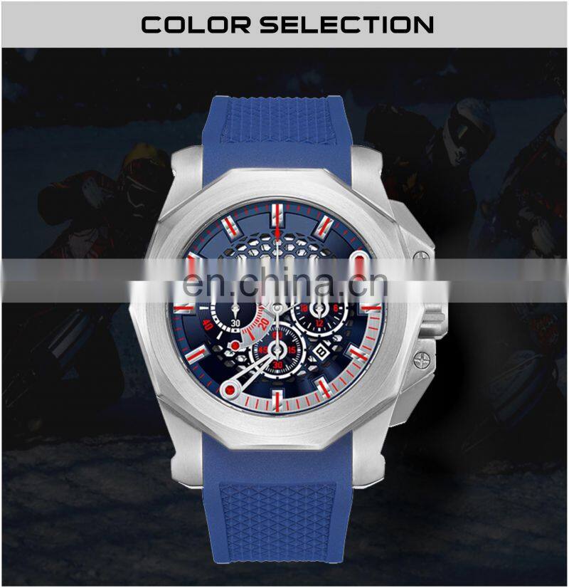 Private Label Custom Black Silicone Belt Rose Gold Fashion Sport Watches Waterproof Men Wristwatches