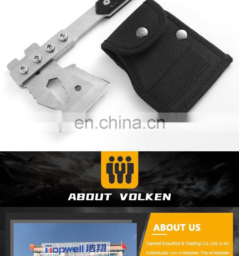 Field multi-tool axe knife high quality tactical axe solid wood handle with hexagonal hook rope factory direct sales