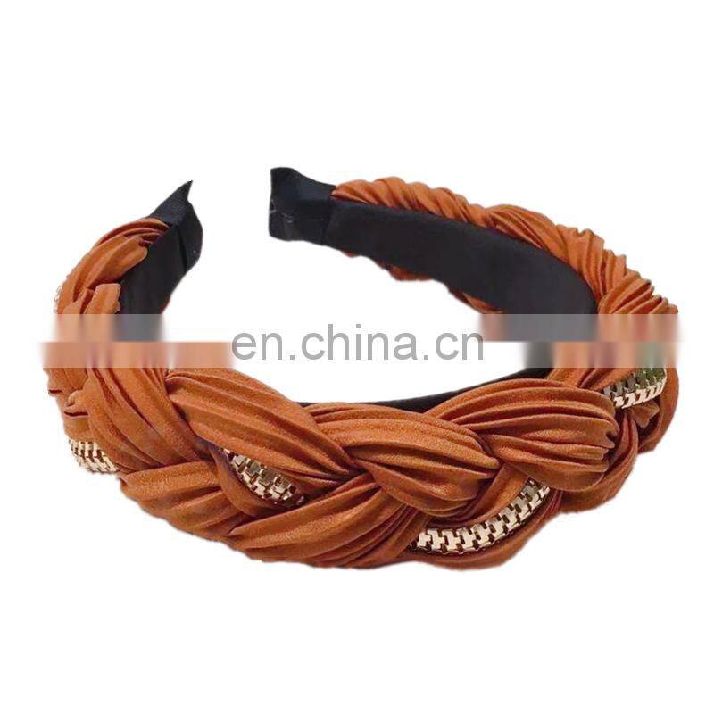 New Fashion DIY Multiple knots Hairbands For Women Ladies High-end Hair Band Wide Side Hair Accessories