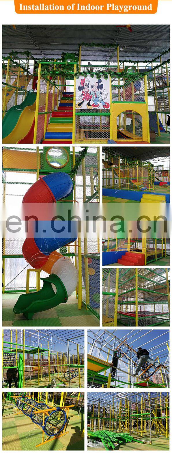 Kiddie indoor soft play area with trampoline park Indoor kids playground for shopping center