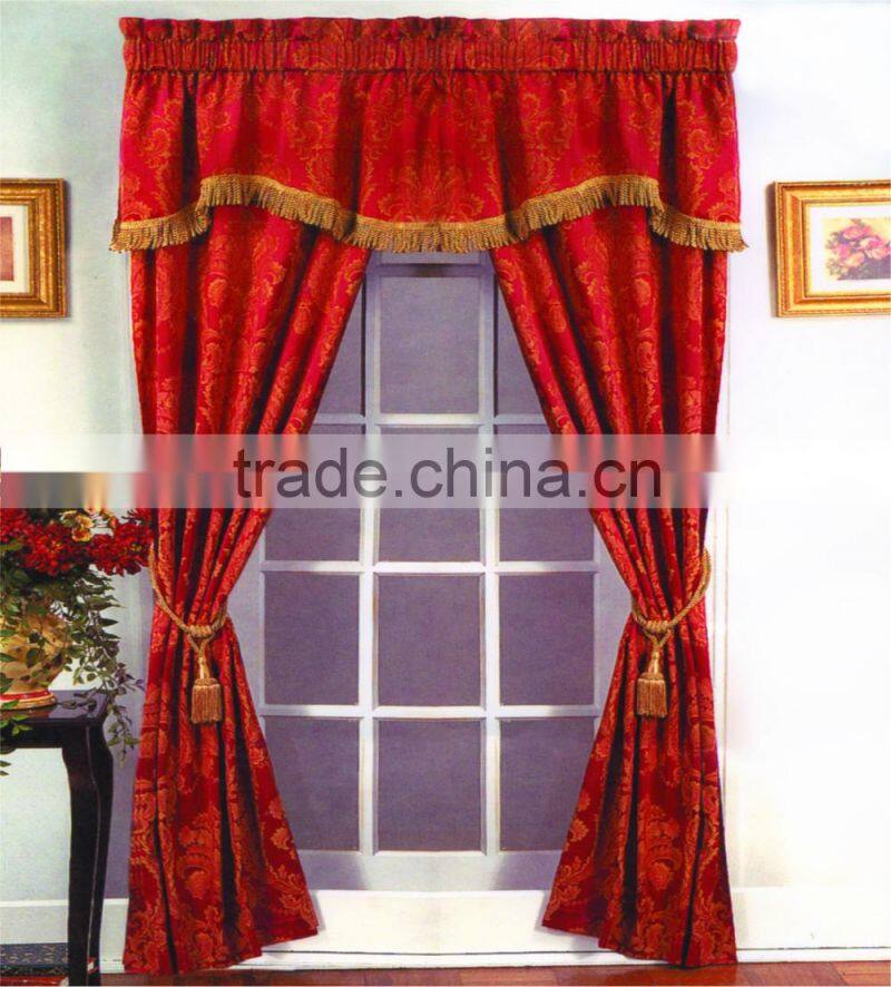 100%Polyester Factory Cheap Jacquard Luxury Curtain Design Living Room Curtains