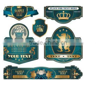 Cololful wine bottle sticker label for germany beer