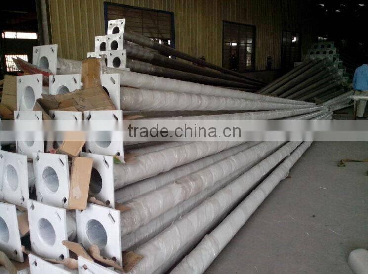 2015 Factory direct sale price solar street light pole high quality Q235 steel hot dip galvanizing pole