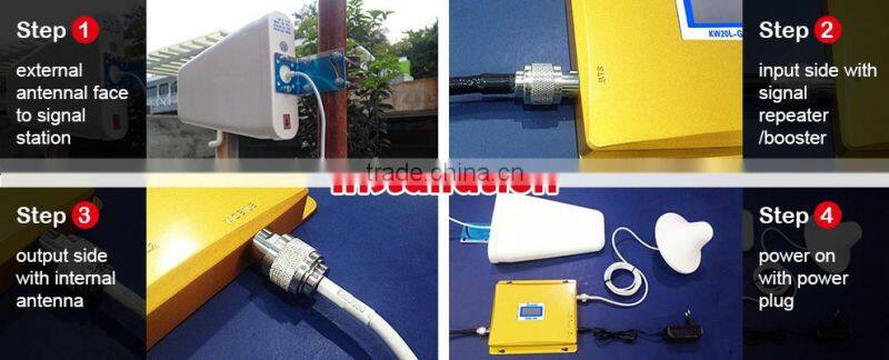 Manufacturer signal repeater gsm/wcdma 2G 3G two network phone booster with antenna cables kit