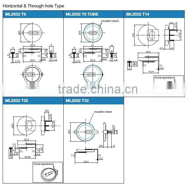 Maxell ML2032 Rechargable button battery cell 3V 65mah