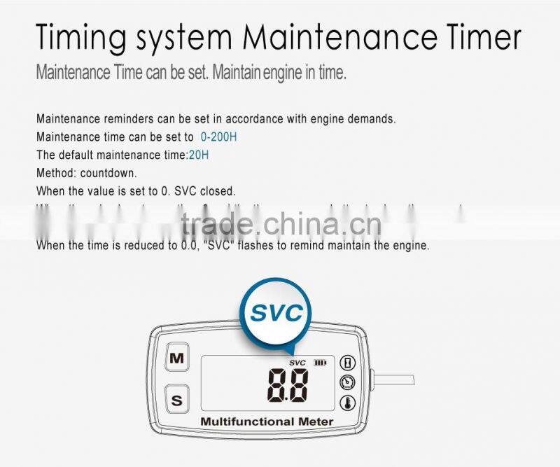 Multifunction meter for motorcycle for gasoline engine for 2/4 stroke engine rpm meter temp meter for parajet jet ski paramotor