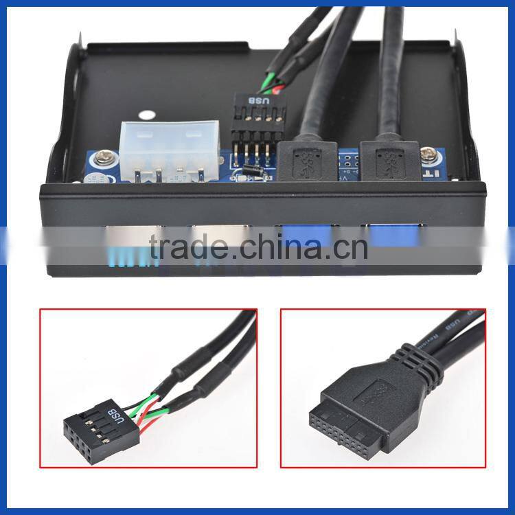 19/20 Pin to 2 Port USB 3.0 HUB PC 3.5" 3.5 inch Floppy Drive Bay Front Panel New