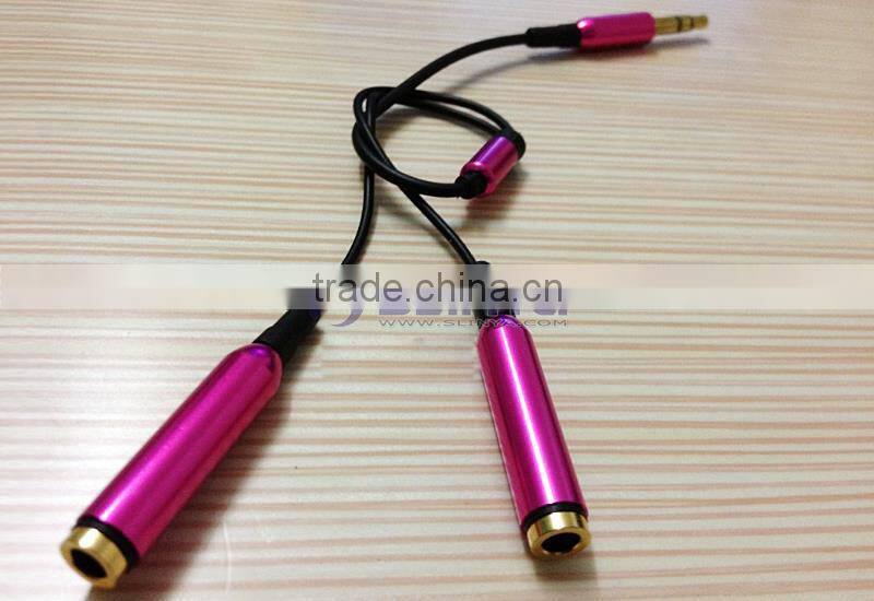 Male to 2 Female 3.5mm Earphone Headphone Splitter Extension Audio Cable Adapter For Lovers