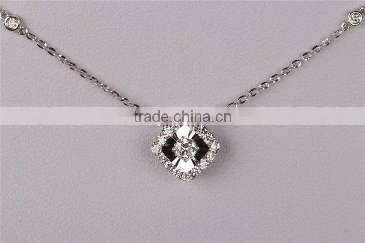 Factory handdcrafted custom sparkle design silverengagement necklace set