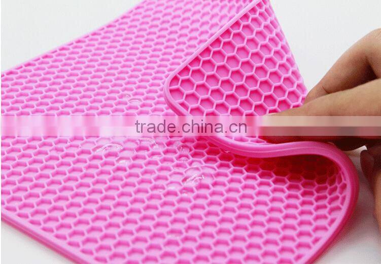 2015 Custom honeycomb shaped Silicone mat/kitchen silicon mats