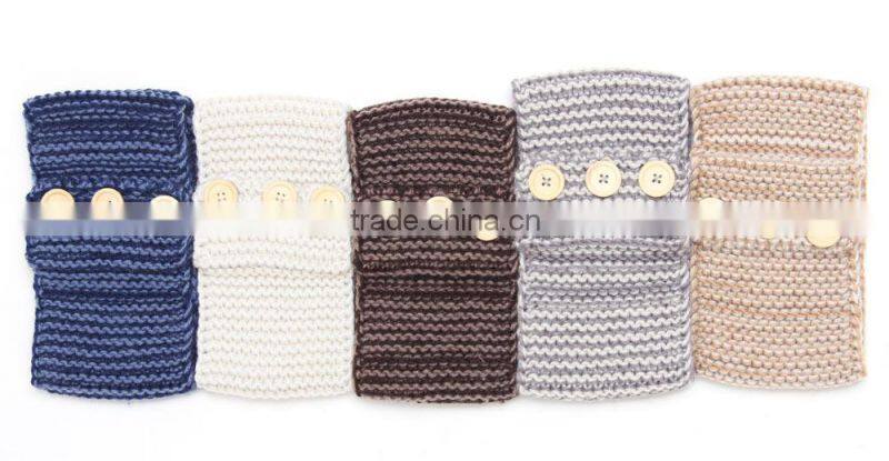 Wholesale Fashion Newest Crochet Patterns Girls Hair Accessories Button Knitted Headband