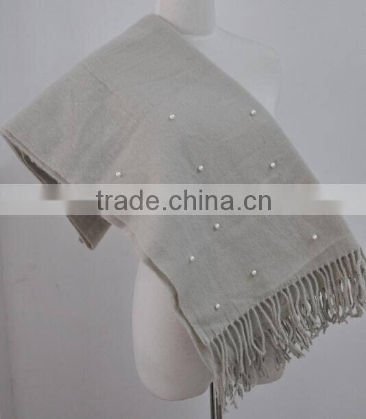 Wholesale New Tassel Wool Acrylic Pearl Fashion Ladies Shawls and Scarves Pashmina
