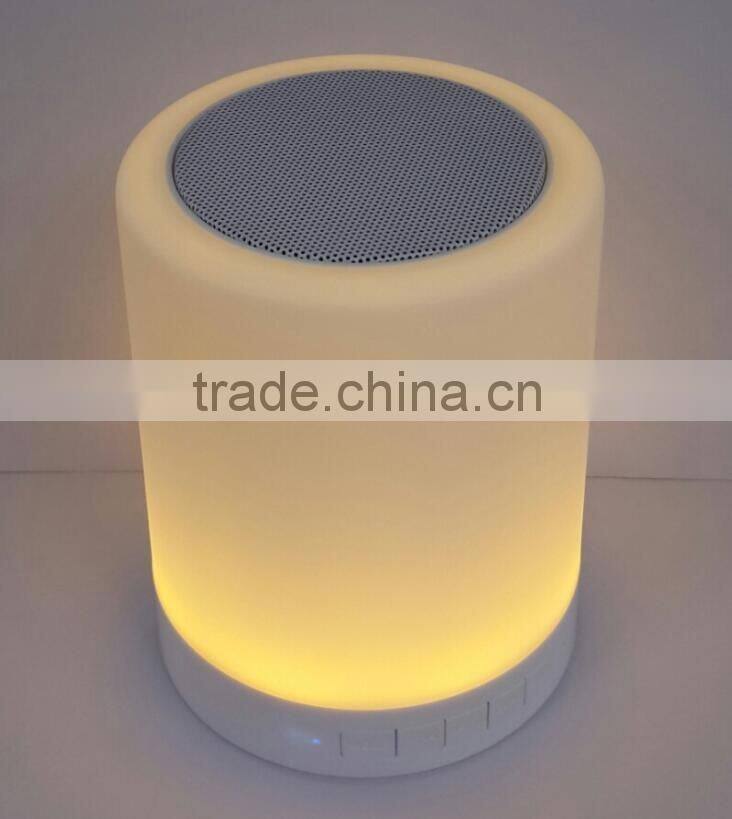 Wireless Bluetooth Speaker Hands-free Call Colorful Touch LED Light Lamp With TF Card Music Player Smart Speakers Subwoofer