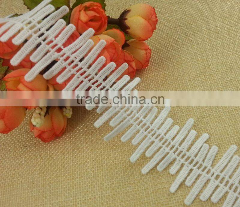 4cm poly/cotton fancy water soluble lace for ladies wear -- H1666