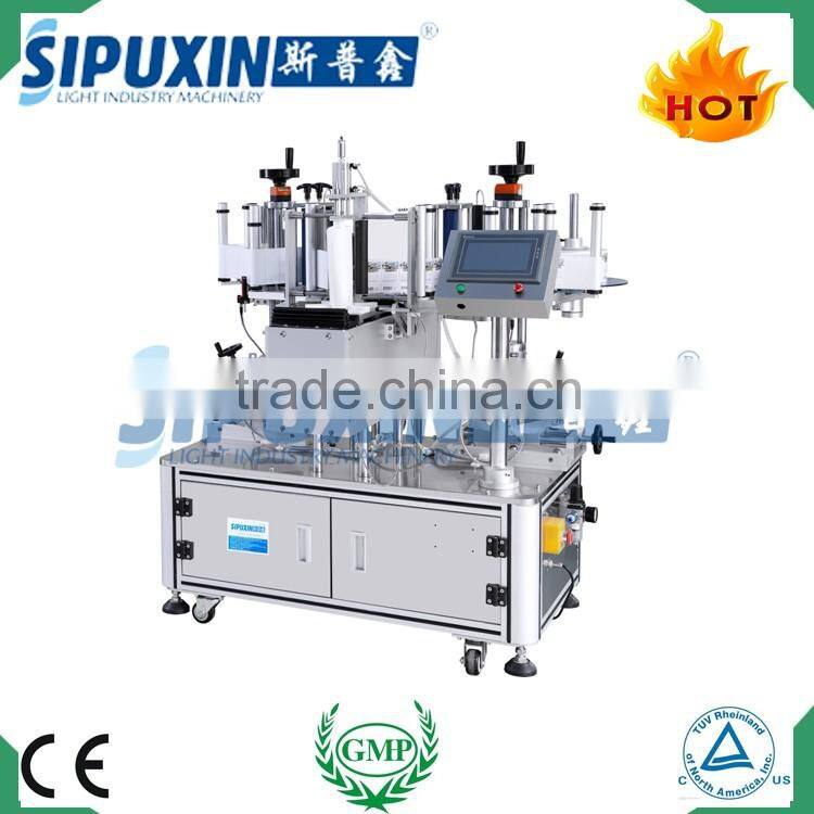 Guangzhou quality premium semi automatic double side bottle label machine with PLC control
