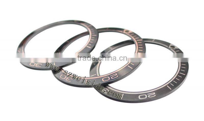 Zirconia men's watch bezel