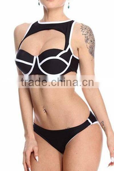 Women Special Style One Piece Black Swimwear Bikini
