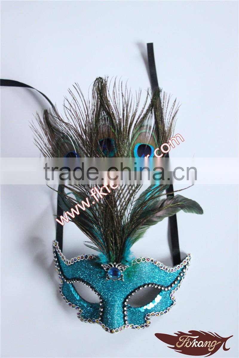 Peacock Feather Mask And Cock Feather Mask With Crystal Diamond For Masquerade Mask Feather
