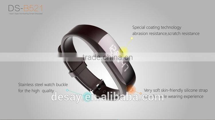 Desay Multi-function Pedometer Call/SMS DS-B521 Smart Band with Heart Rate for iOS 7.1 + Android 4.3 +