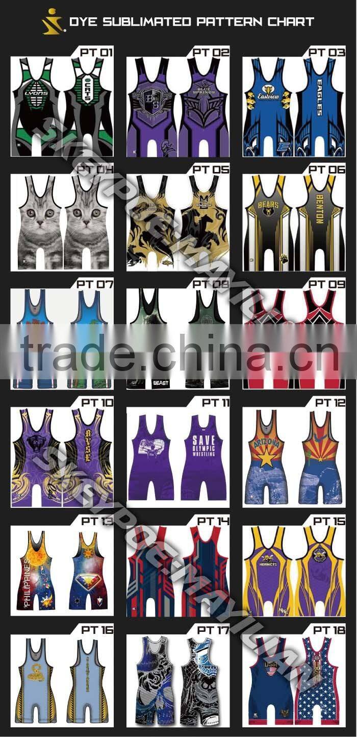 China cheap wrestling singlets for mens wholesale custom breathable sublimated wrestling singlets