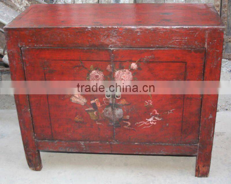 chinese antique two door three drawer cabinet